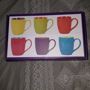 Set of 6 multi-color mugs